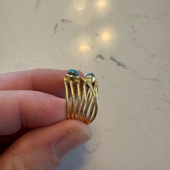 Ross Simons Turquoise and Gold Statement Ring - Picture 6 of 10